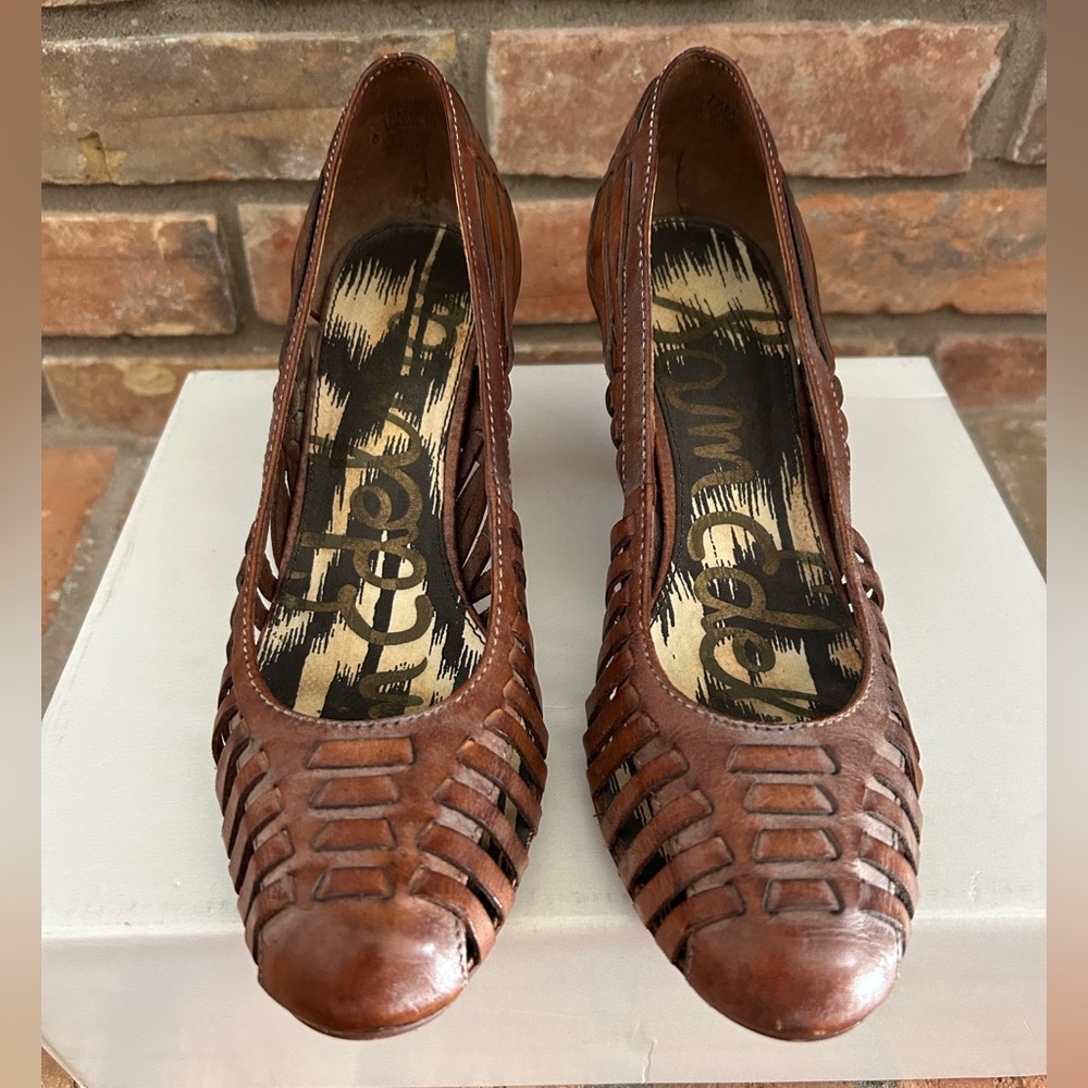 Sam Edelman Brown Heels with Brogue Detailing
